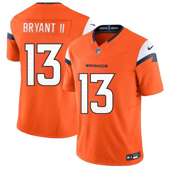 Men & Women & Youth Denver Broncos #13 Pat Bryant II Orange 2025 Draft F.U.S.E. Vapor Limited Stitched Jersey